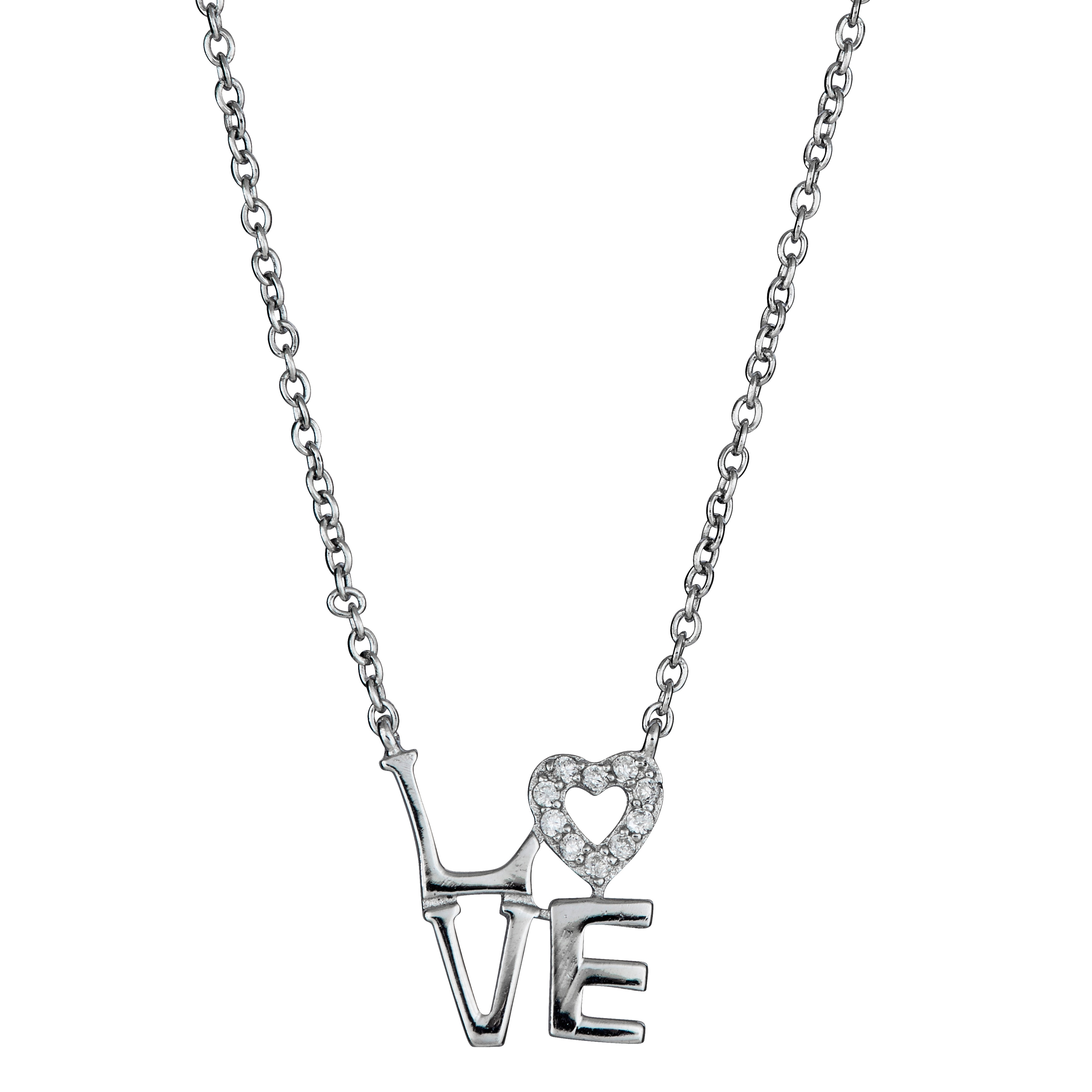 Sterling Silver Cubic Zirconia Love Necklace  ™ Shopping