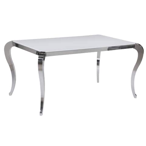 Somette Tabitha Super White Starphire Glass Dining Table