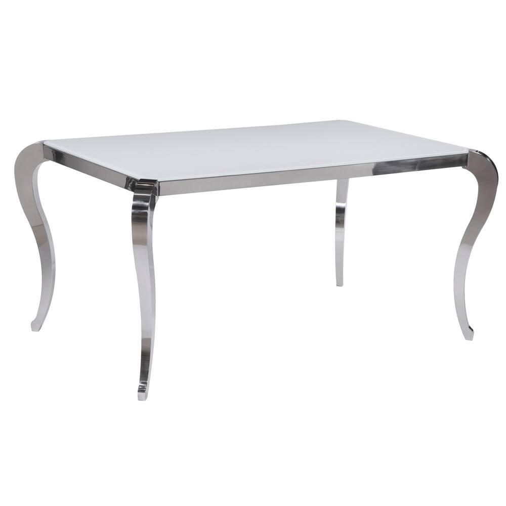 Somette Tabitha Super White Starphire Glass Dining Table