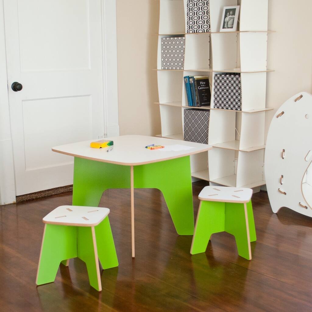 Folding Modern Kids Table and Stool Set