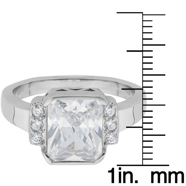 radiant cut cubic zirconia engagement rings