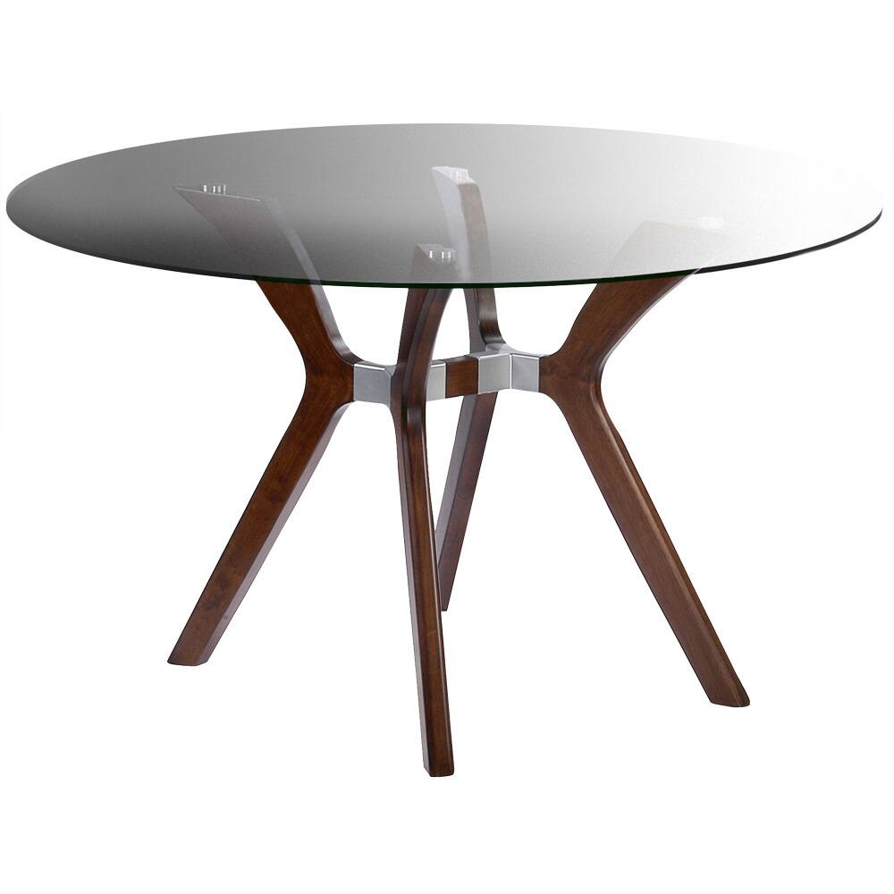 Somette Luisa Dark Walnut Round Dining Table