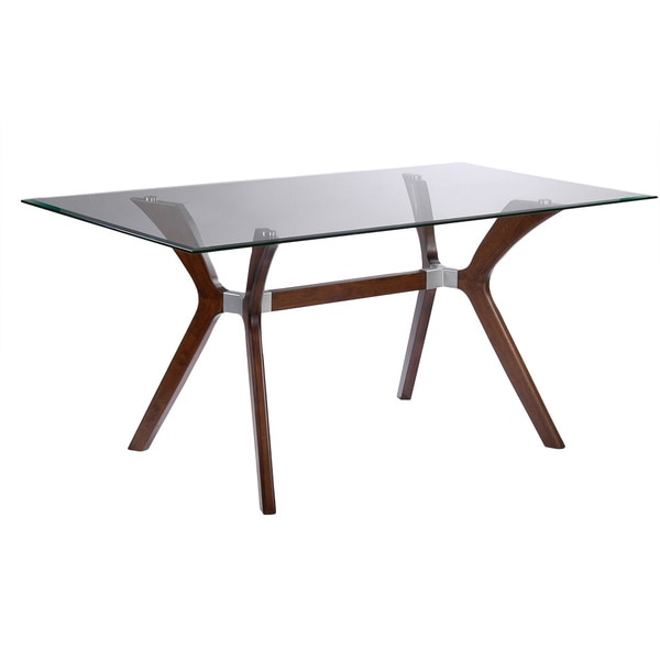 Somette Luisa Dark Walnut Rectangular Mid-century Style Dining Table
