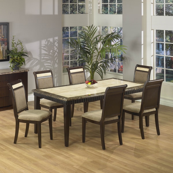 Corallo Marble 7 piece Top Rectangular Dining Set