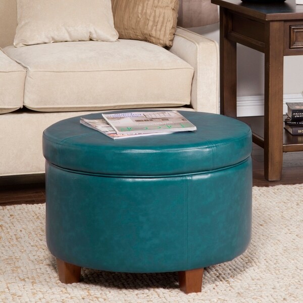 Porch & Den Rockwell Large Leatherette Storage Ottoman