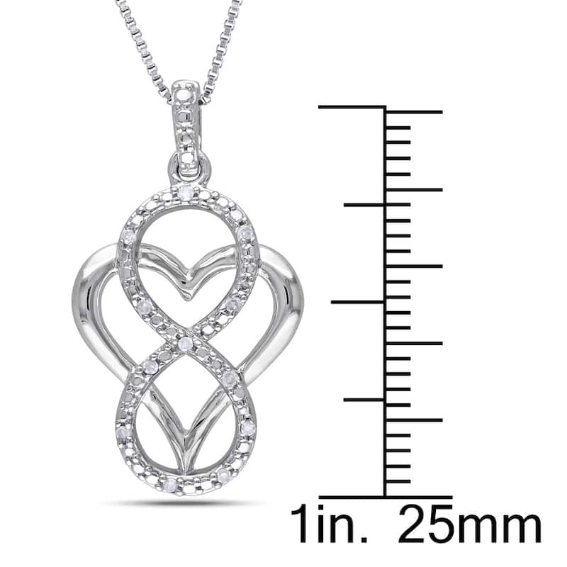 Miadora Sterling Silver Diamond Accent Heart Infinity Necklace