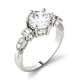 preview thumbnail 4 of 5, Moissanite by Charles & Colvard 14k Gold 2.22 TGW Solitaire with Side Accents Engagement Ring