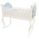 preview thumbnail 3 of 2, Lola Upholstered Jewel Tufted Grey/ White Rocking Cradle