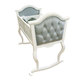 preview thumbnail 2 of 2, Lola Upholstered Jewel Tufted Grey/ White Rocking Cradle