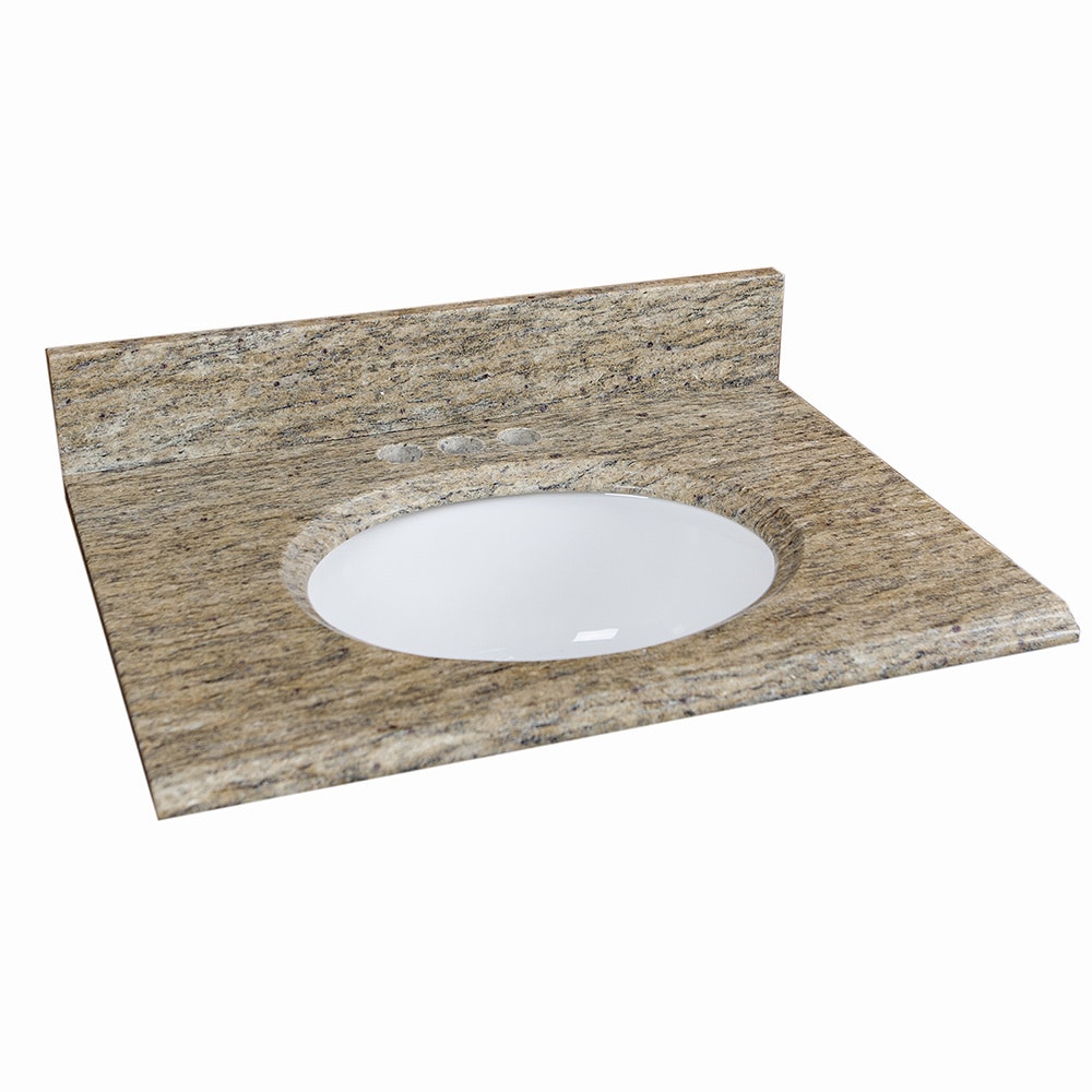 25 X 19 Inch Giallo Cecilia Granite Vanity Top With Oval Bowl 25 X 19 Inch Giallo Cecilia Granite
