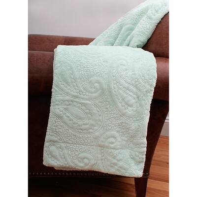 Arielle Paisley Embroidered Fleece Throw