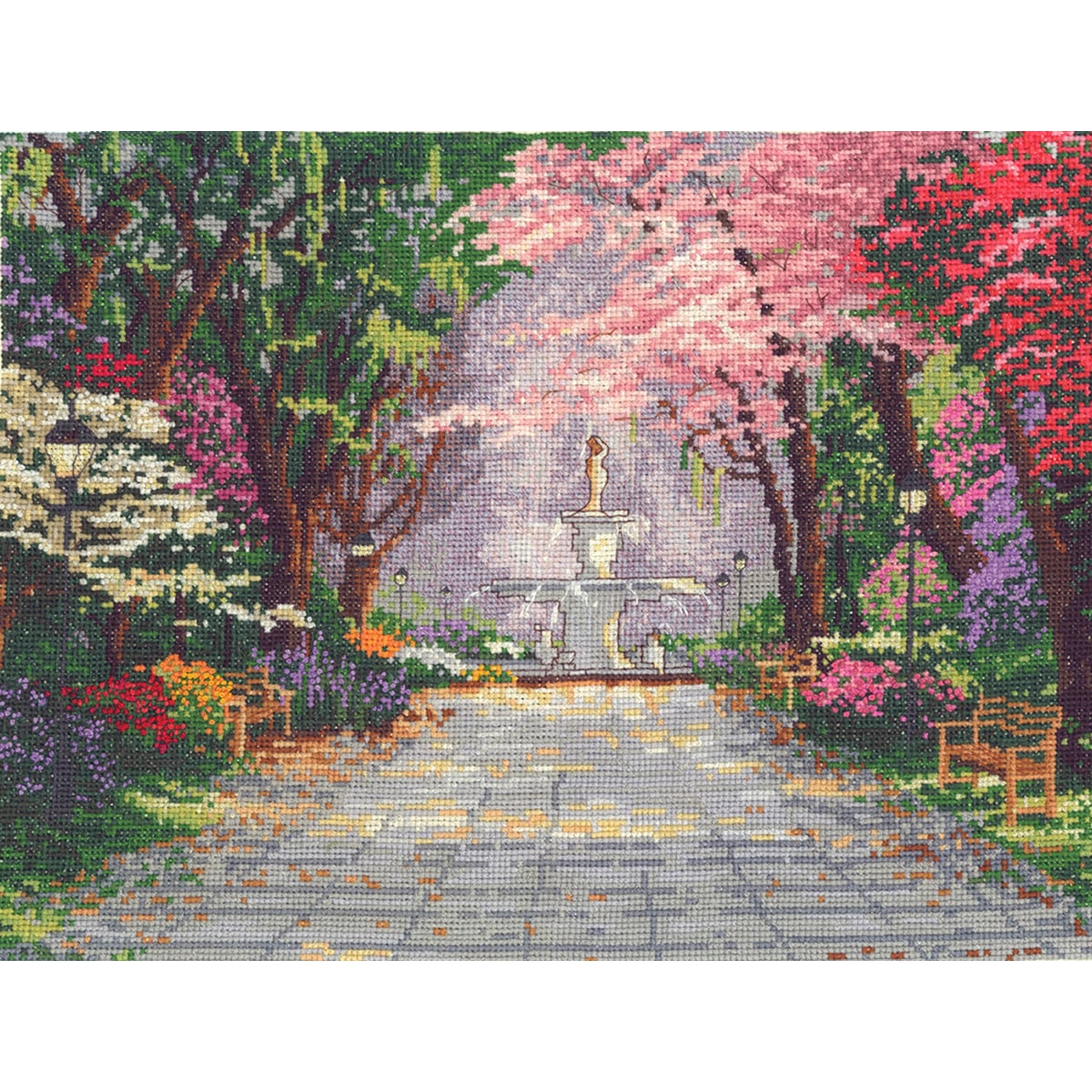 Thomas Kinkade Savannah Romance Counted Cross Stitch Kit 14 X11 14 Count Overstock 9769529