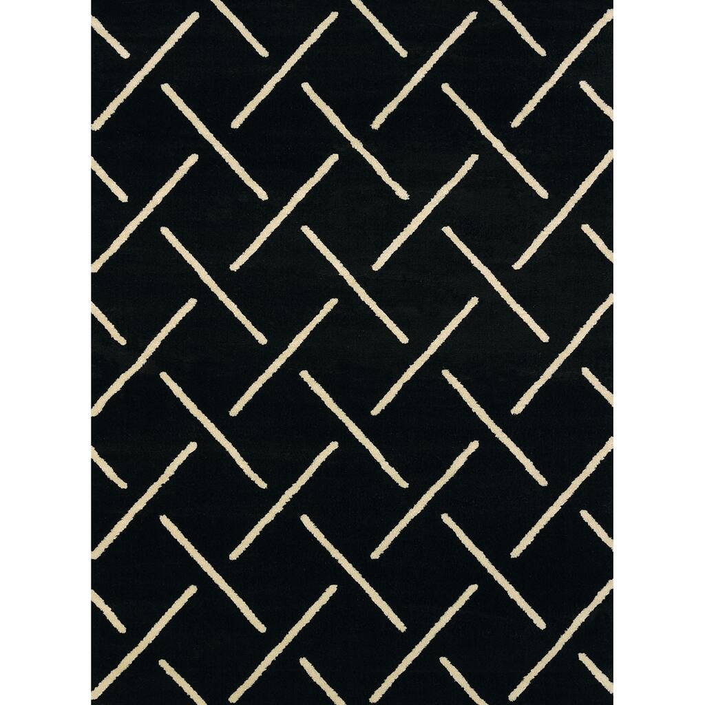 Effects Taylor Black Multi-texture Area Rug (7'10 x 10'6) - 7'10 x 10'6