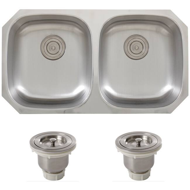 Phoenix 32-5/8-Inch Stainless Steel 18 gauge Undermount Double Bowl Kitchen Sink