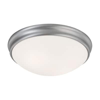 Transitional 2-light Matte Nickel Flush Mount - Matte Nickel