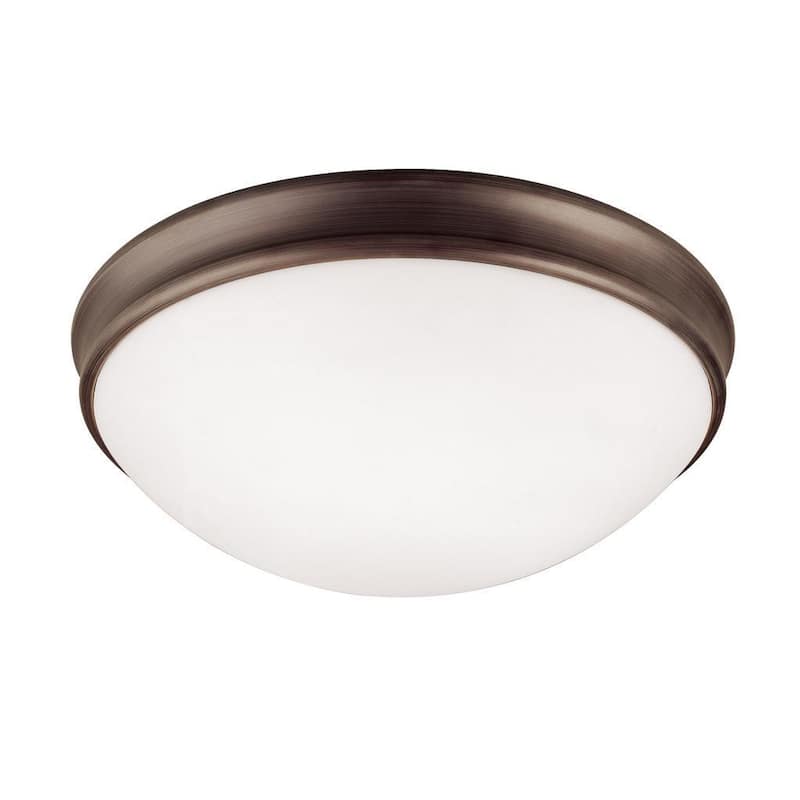 Transitional 2-light Rubbed Oil Bronze Flush Mount