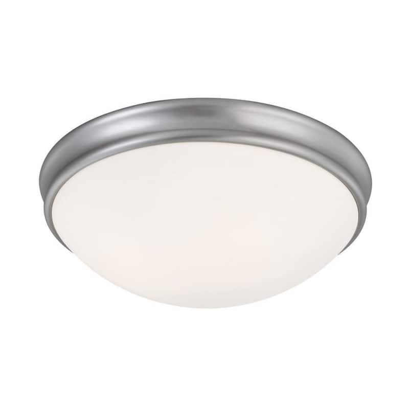 3-light Matte Nickel Flush Mount Fixture - Matte Nickel