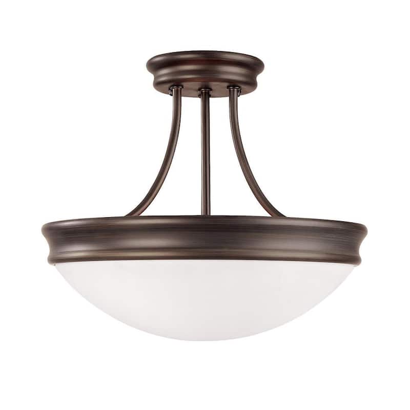 3-light Oil Rubbed Bronze Semi-Flush Mount