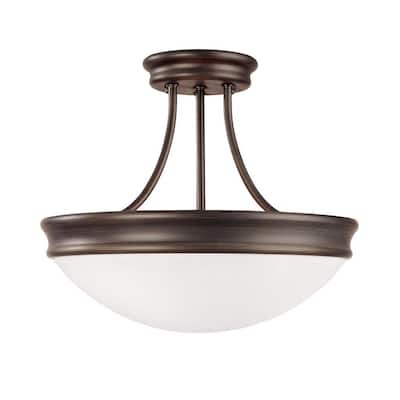 3-light Oil Rubbed Bronze Semi-Flush Mount
