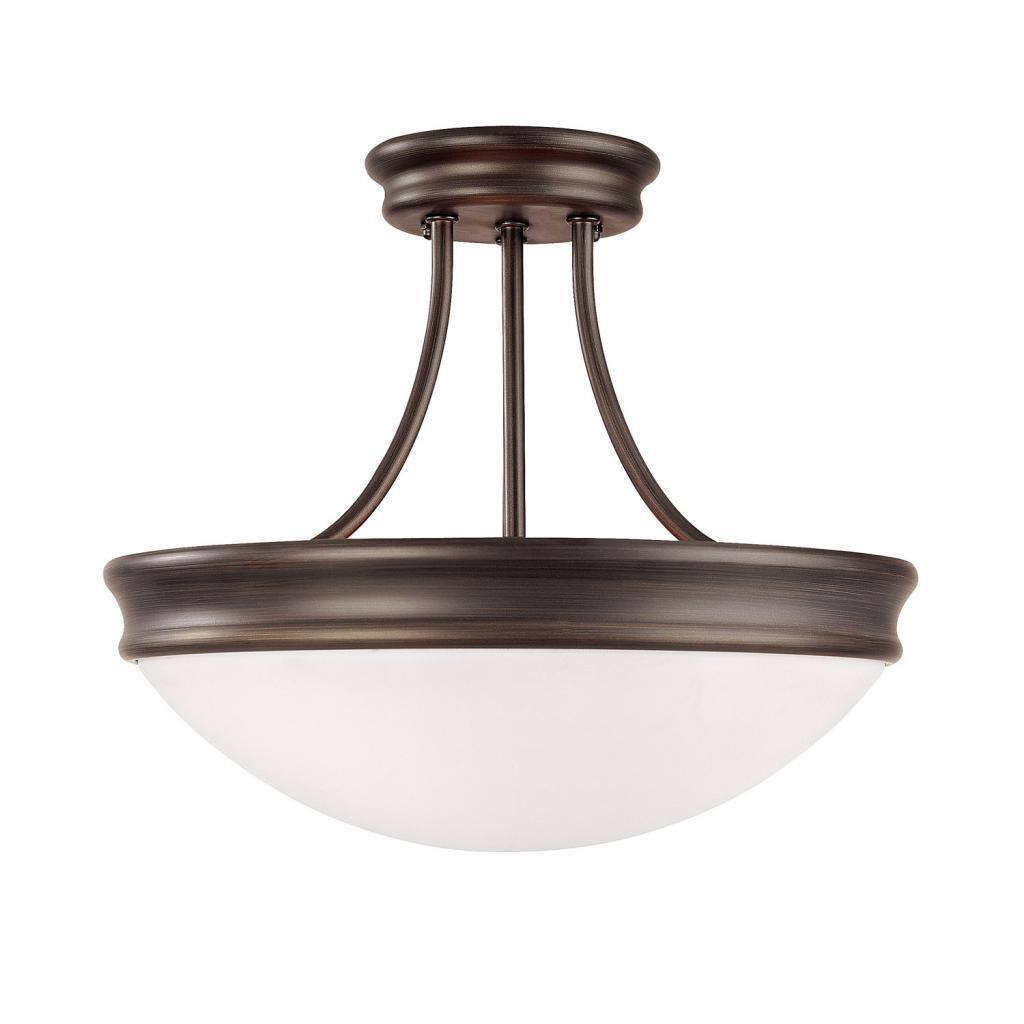 3-light Oil Rubbed Bronze Semi-Flush Mount