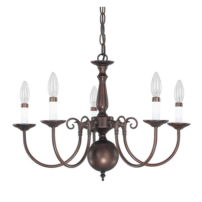 Traditional Williamsburg style 5-light Burnished Bronze Chandelier - Chandeliers For Bedrooms by Overstock.com