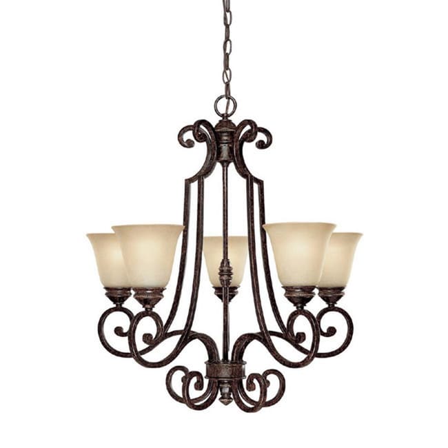 Barclay 5-light Chesterfield Brown Chandelier - Chandeliers For Bedrooms by Overstock.com