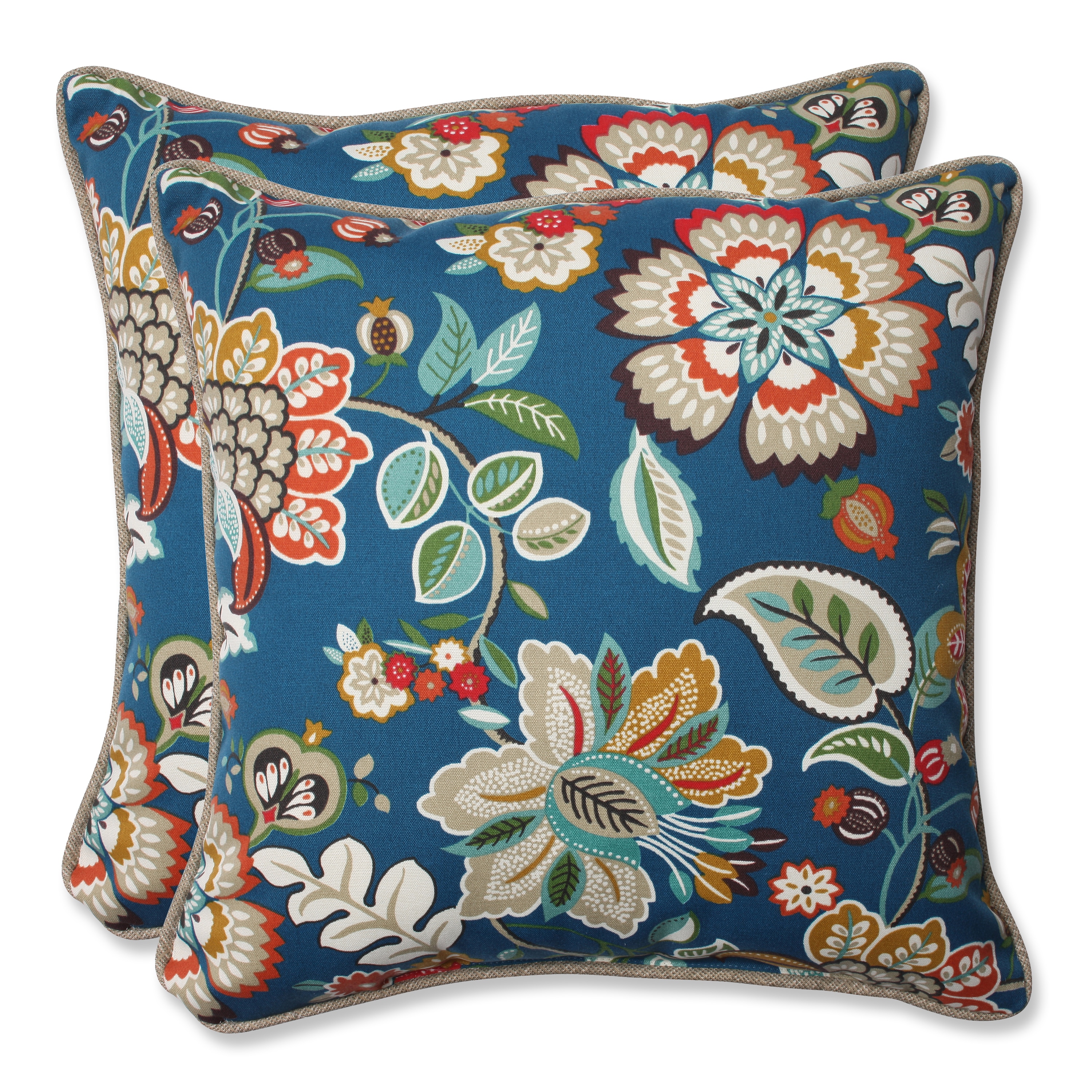 Indoor Pretty Witty Reef 18.5-inch Throw Pillow Pillow Perfect Outdoor Set of 2 Blue