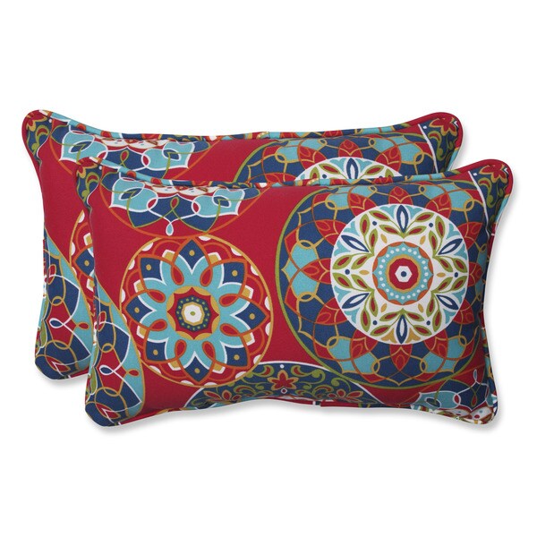 Shop Pillow Perfect Outdoor Cera Garden Rectangular Throw Pillow (Set