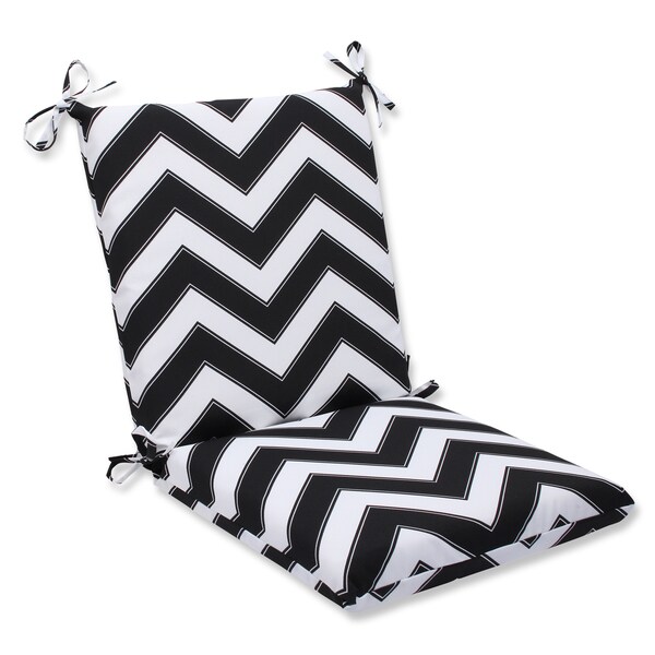 Pillow Perfect Outdoor Chevron Black White Squared Corners Chair Pillow Perfect Outdoor Chevron Black White Squared Corners Chair Cushion
