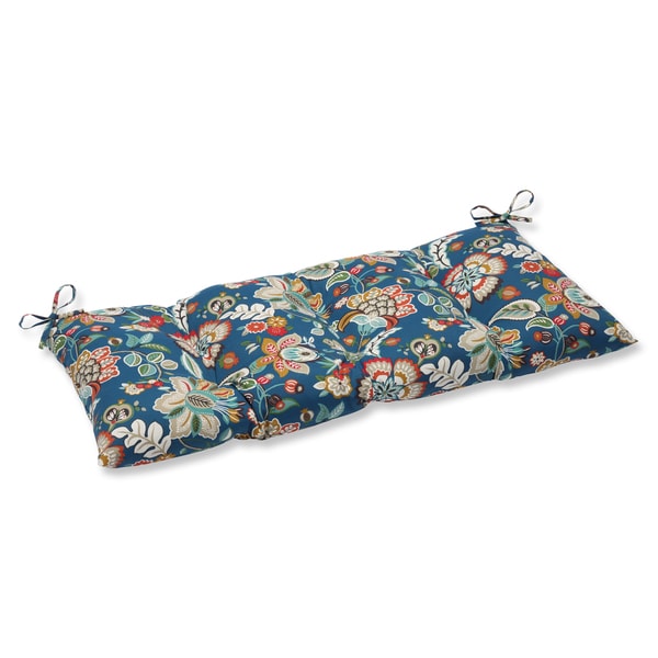 Pillow Perfect Outdoor Telfair Peacock Wrought Iron Loveseat Cushion