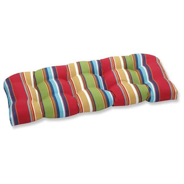 Pillow Perfect Outdoor Westport Garden Wicker Loveseat Cushion Bed