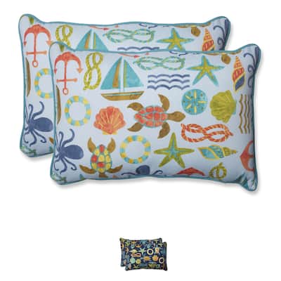Pillow Perfect Outdoor Seapoint Over-sized Rectangular Throw Pillow (Set of 2)
