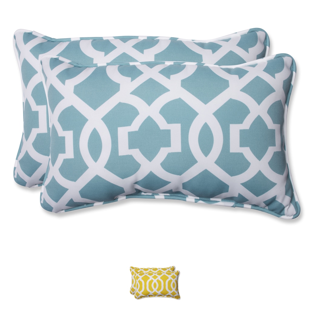 Pillow Perfect Outdoor New Geo Rectangular Throw Pillow (Set of 2)