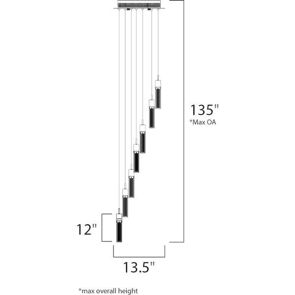 Fizz III 7-light Bubble Glass Pendant - Chrome
