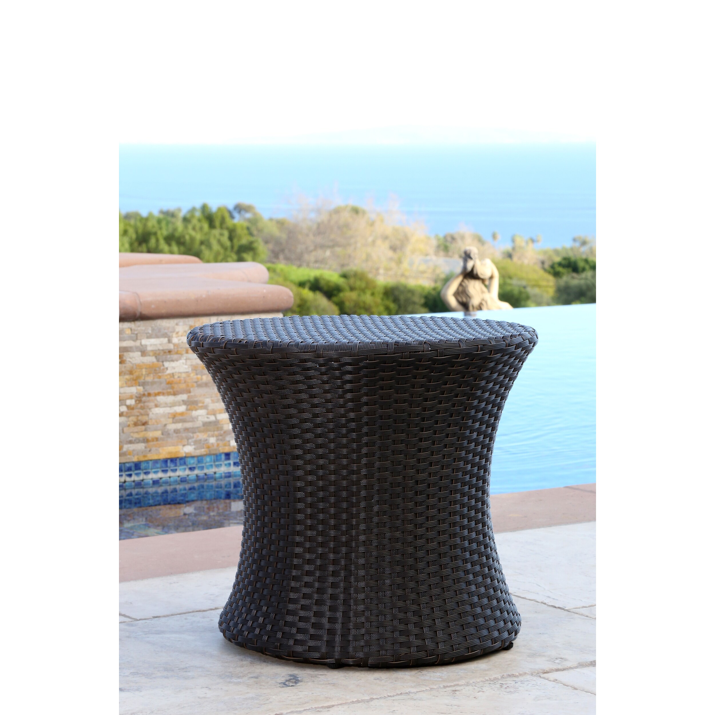 Shop Abbyson Newport Outdoor Wicker End Table On Sale Free Shipping