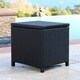 Abbyson Newport Outdoor Black Wicker Storage Ottoman - Thumbnail 0