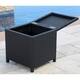 Abbyson Newport Outdoor Black Wicker Storage Ottoman - Thumbnail 1