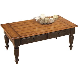 slide 1 of 1, Country Vista Antique Black/ Oak Coffee Table