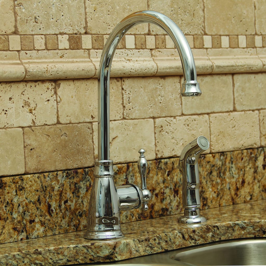 Premier Wellington Lead-free Single-handle Chrome Kitchen Faucet with Matching Side Spray