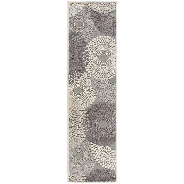Nourison Graphic Illusions Abstract Textured Area Rug - 2' 3" x 8' - Grey - Runner