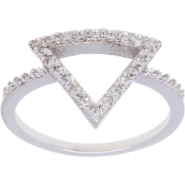 La Preciosa Sterling Silver CZ Triangle Ring