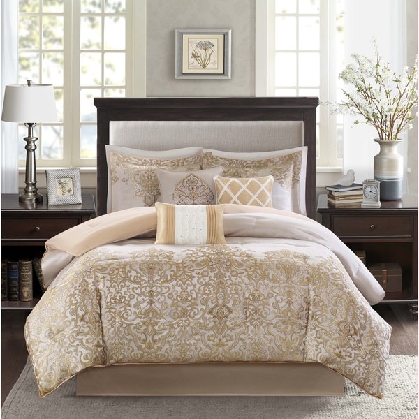 Madison Park Shauna Gold 7-Piece Comforter Set