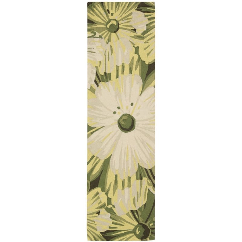 Nourison Fantasy Abstract Floral Area Rug - 2' 3" x 8' - Green