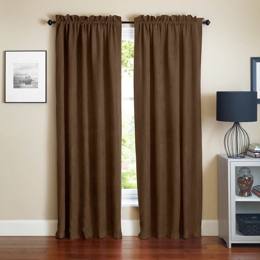 Blazing Needles Microsuede Blackout 84-inch Curtain Panel Pair - 52 x 84 - 52 x 84