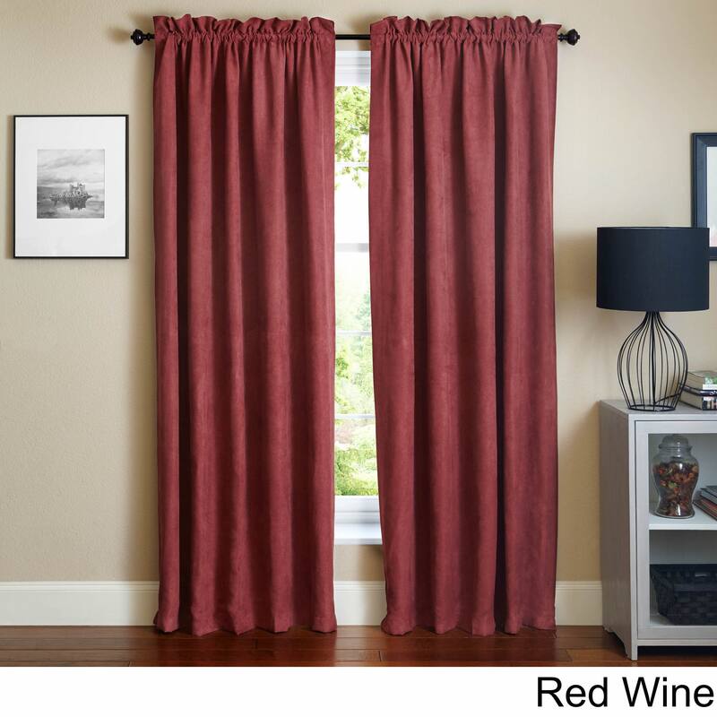 Blazing Needles Microsuede Blackout 84-inch Curtain Panel Pair - 52 x 84 - 52 x 84 - Red Wine