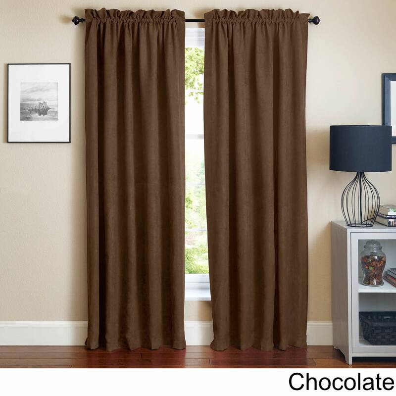 Blazing Needles Microsuede Blackout 84-inch Curtain Panel Pair - 52 x 84 - 52 x 84
