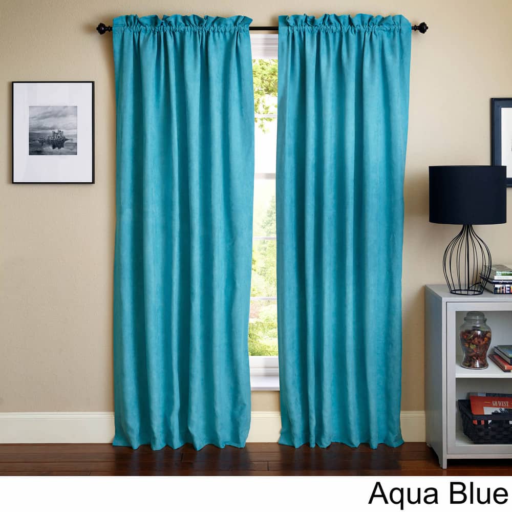 Blazing Needles Microsuede Blackout 84-inch Curtain Panel Pair - 52 x 84 - 52 x 84