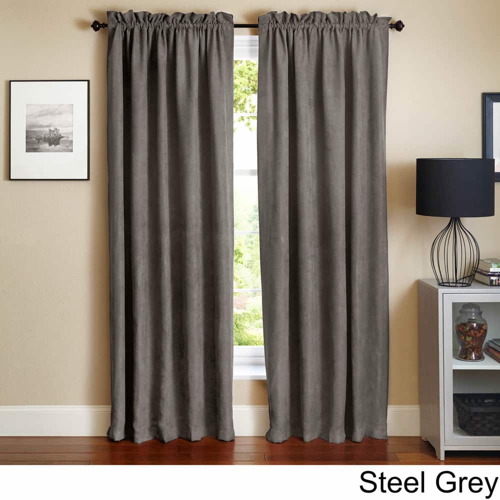 Blazing Needles Microsuede Blackout 84-inch Curtain Panel Pair - 52 x 84 - 52 x 84