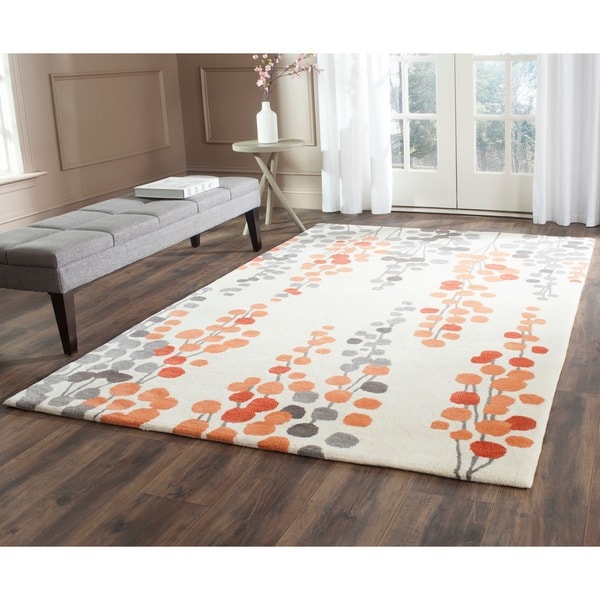 Safavieh Hand-Tufted Soho Beige/ Orange Wool/ Viscose Rug - 7'6 x 9'6