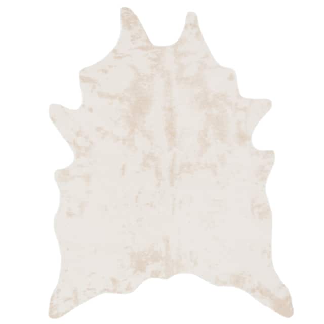 Alexander Home Ivory Faux Cowhide Area Rug - 3' 10" x 5' - Ivory